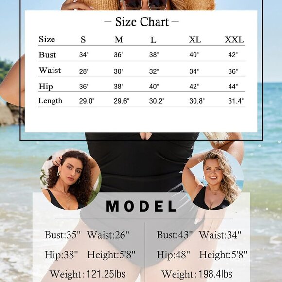 Women's Tummy Control Swimsuit - Black - Large - Picture 6 of 8